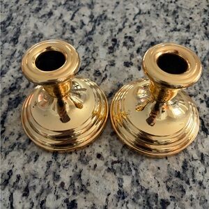 Lustrous Gold Candle Holders Set of 2